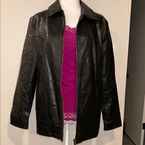 GARAGE Faux Leather Women’s Upper Thigh Length Lined Jacket Black Size P/S